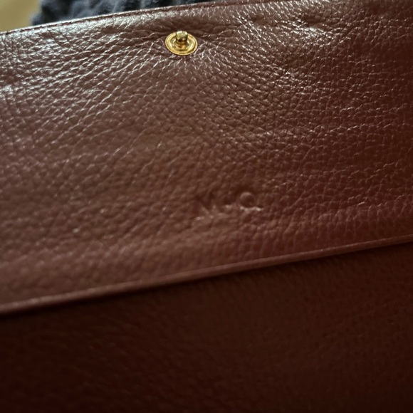 M Q Oxblood Red Textured Expandable Wallet, Checkbook Holder - Picture 2 of 9